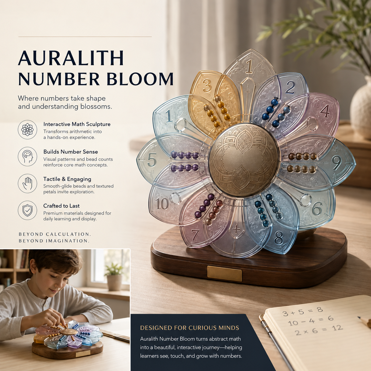 Evertiesp™ Auralith Number Bloom — Multi-Sensory Counting Flower