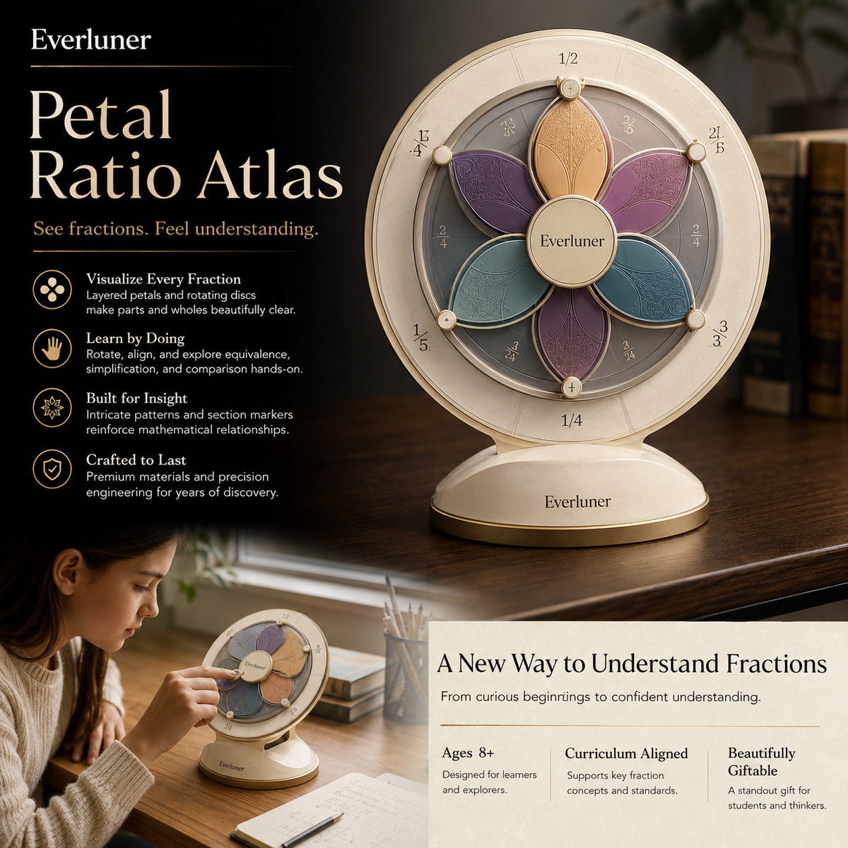 Evertiesp™ Petal Ratio Atlas — Rotating Fraction Discovery Wheel