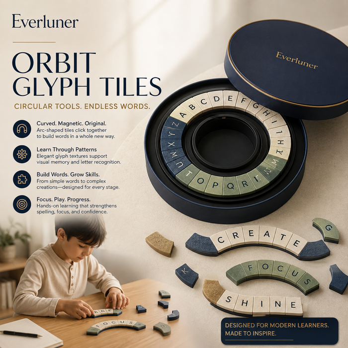 Evertiesp™ Orbit Glyph Tiles — Circular Letter-Building System